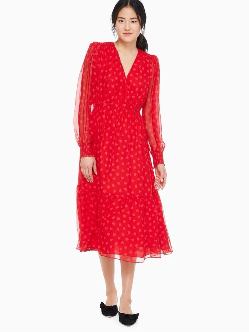 EUC Kate Spade Heartbeat Silk Midi Dress